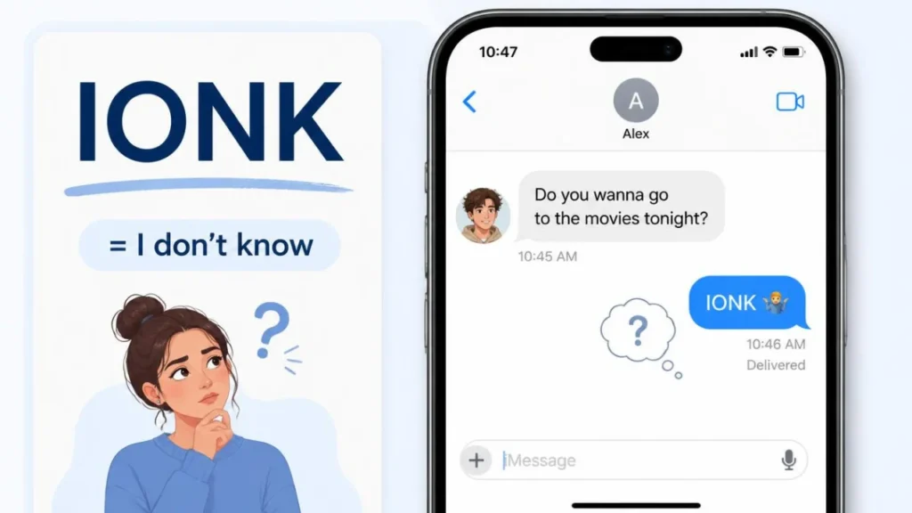 IONK meaning explained as I don't know in texting