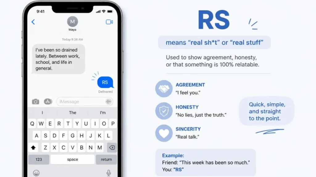 RS meaning real sh*t or real stuff in texting