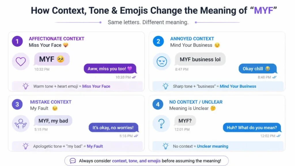 How context, tone, and emojis change the meaning of MYF