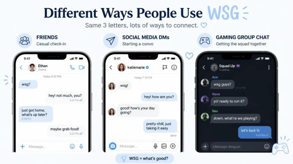 examples of how WSG is used in texting and DMs