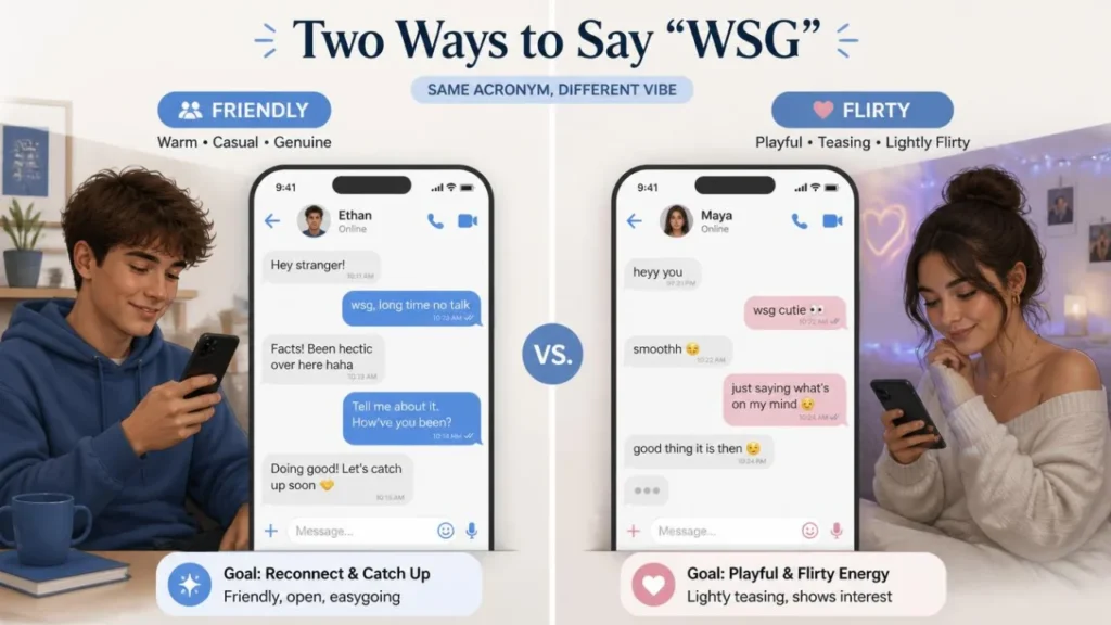 WSG used in friendly and flirty text conversations