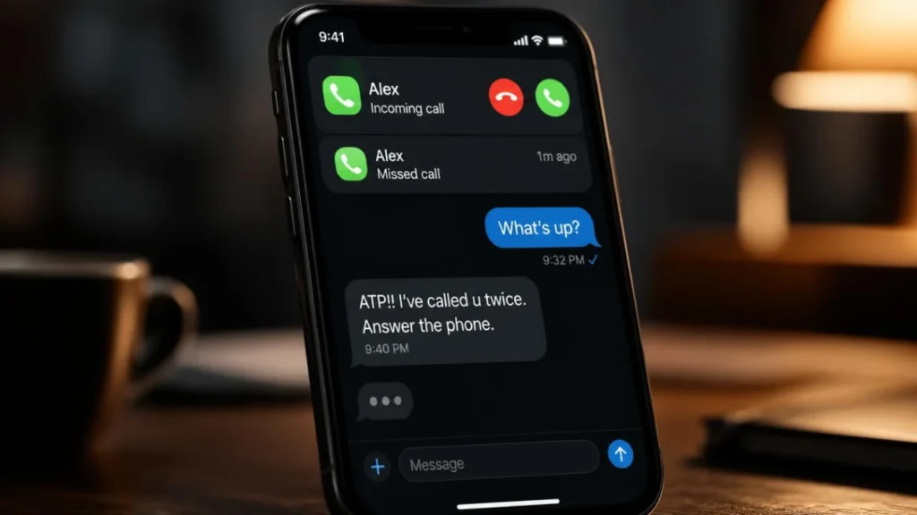 ATP meaning answer the phone with repeated incoming calls