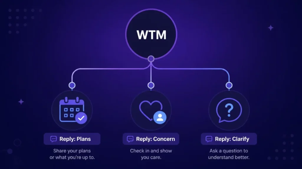 How to reply to WTM depending on what it means in the conversation