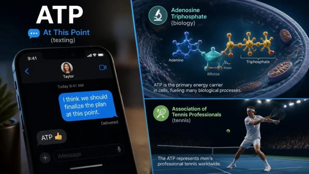 ATP meanings in texting, biology, and professional tennis