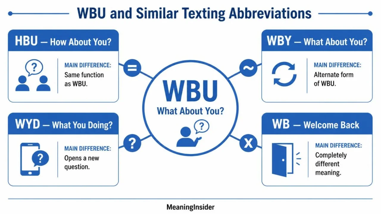 WBU compared with HBU WBY WYD and WB