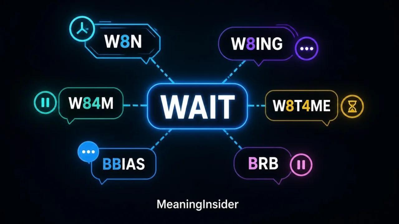 W8 variants and other ways to say wait in text, including W8N, W8ING, W84M, W8T4ME, W8AM, WAS and other texting abbreviations