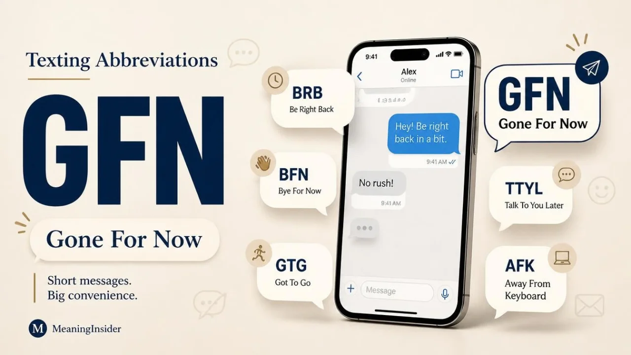 GFN compared with BRB BFN GTG and other texting sign-offs