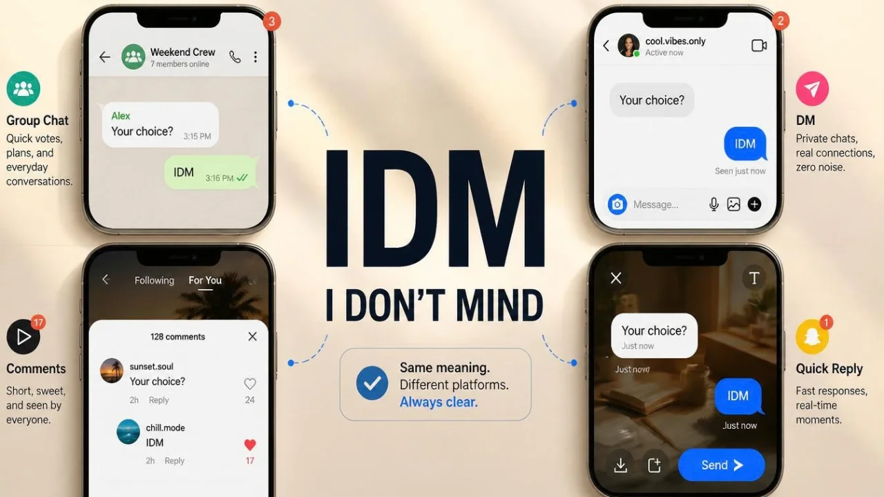 IDM used across different social media and messaging platforms