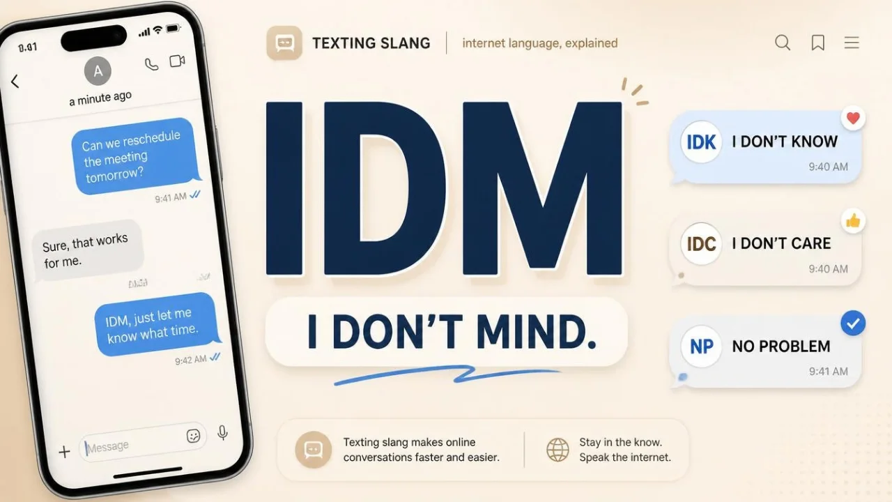 IDM compared with IDK IDC and NP texting abbreviations