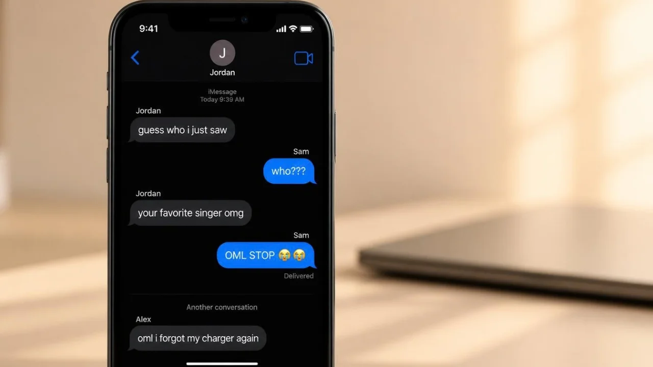 OML used in a real text conversation to express shock and excitement