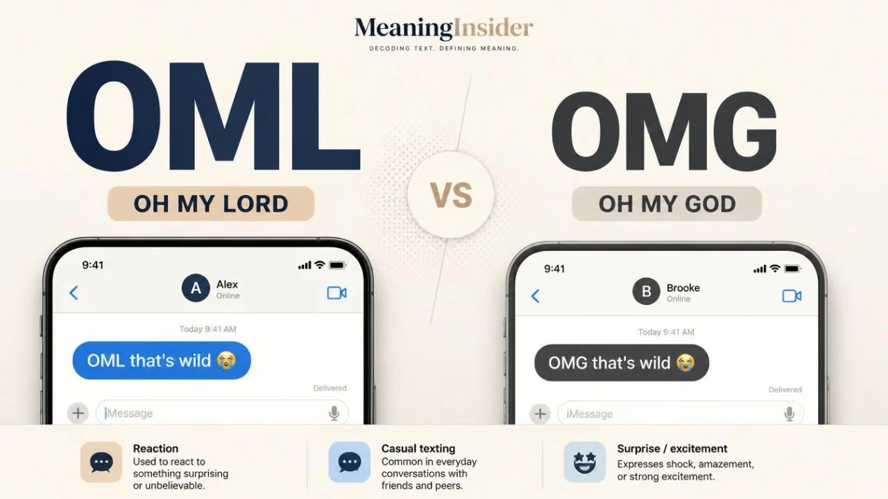 OML vs OMG showing the difference between two texting abbreviations