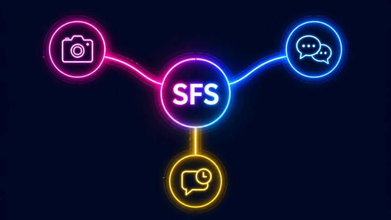different meanings of SFS including snap for snap and sorry for spam