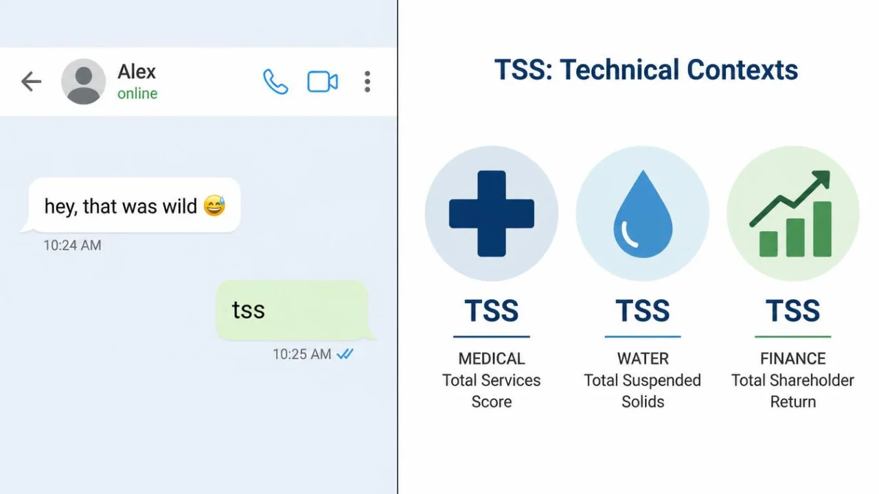 TSS acronym meaning outside texting — medical and water testing