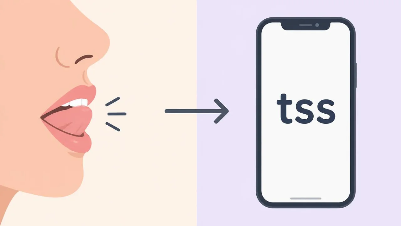 tss meaning as a typed sound not an acronym
