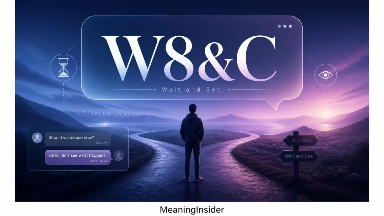 W8&C tone and intent in texting, illustrating how “wait and see” can express uncertainty, hope, doubt, patience, or a decision that has not yet been made.