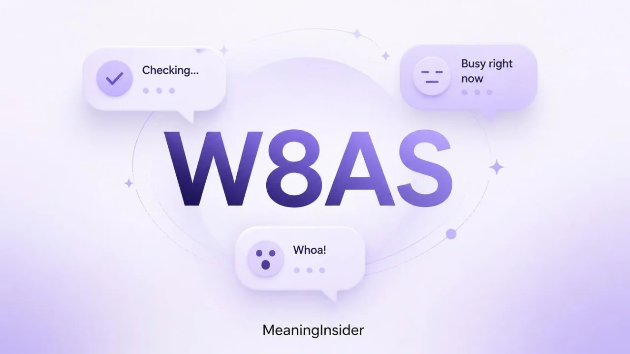 W8AS tone and intent in texting, showing how the abbreviation can express a pause, hesitation, urgency, surprise, or the need to check something