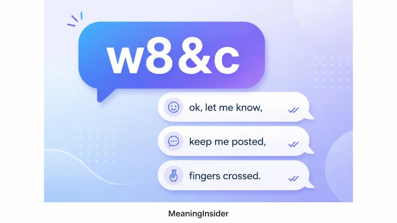 How to reply to W8&C in text messages, with examples such as “ok, let me know,” “keep me posted,” and “fingers crossed” for different conversational situations.