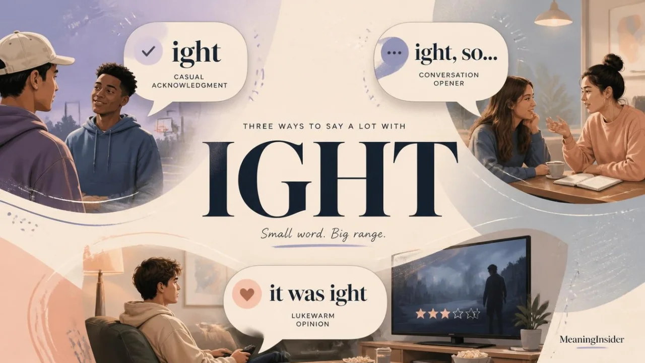 Different uses of ight as an acknowledgment, conversation opener, and casual rating