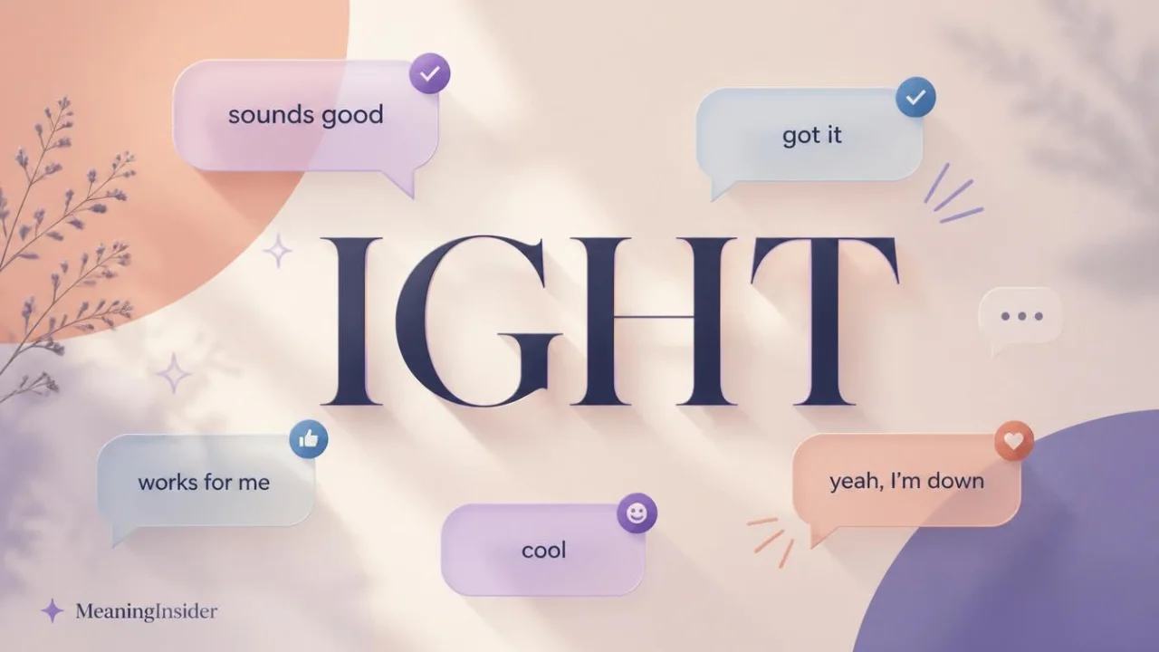 Ight meaning alright in casual texting and everyday conversations