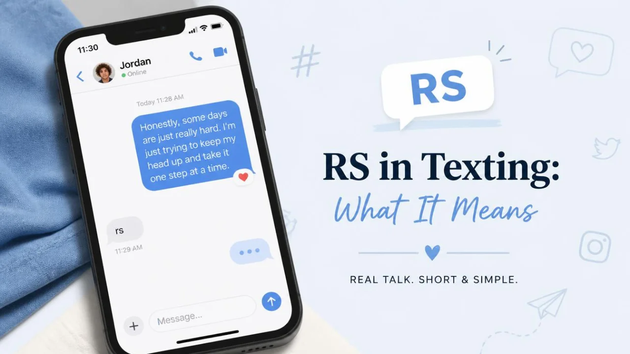 RS meaning in texting shown in a chat conversation