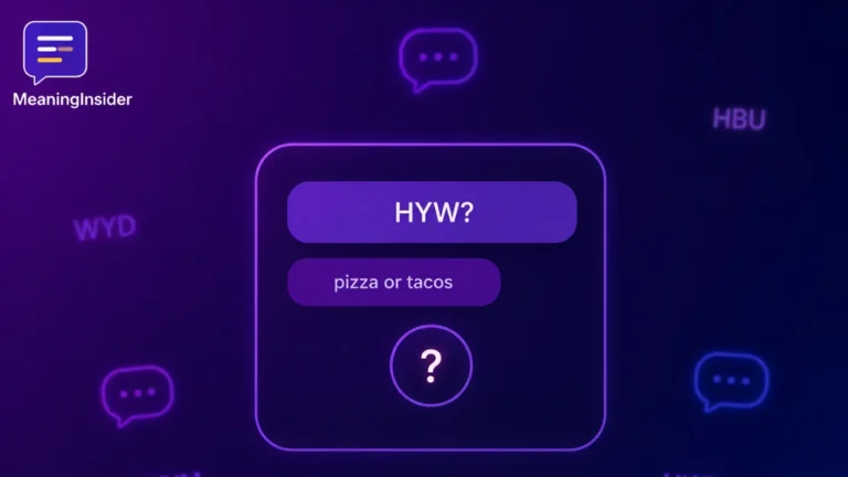 HYW meaning in text slang explained on smartphone chat screen