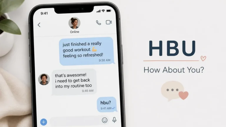 HBU meaning in texting shown in a smartphone chat conversation