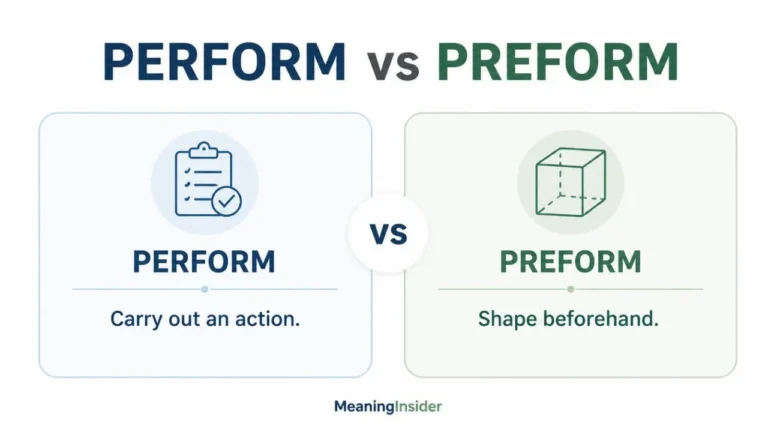 Perform vs preform showing the difference between doing and shaping beforehand