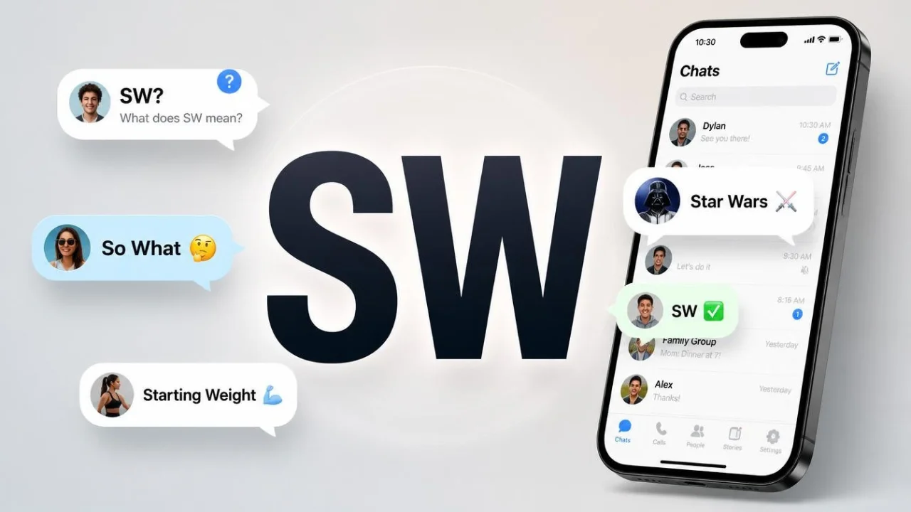 SW meaning on social media with different texting and slang meanings
