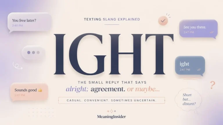 Ight meaning in text represented through casual messaging and conversational symbols